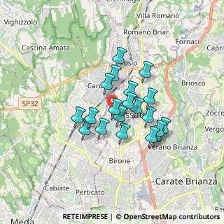 Mappa Via Pietro Mascagni, 20833 Giussano MB, Italia (1.282)