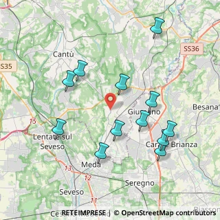 Mappa Corso Brianza, 22066 Mariano Comense CO, Italia (3.99583)