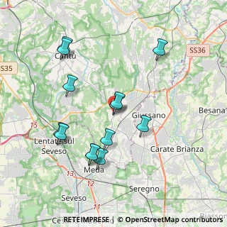 Mappa Corso Brianza, 22066 Mariano Comense CO, Italia (3.76538)