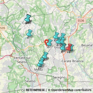 Mappa Corso Brianza, 22066 Mariano Comense CO, Italia (3.41941)