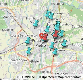 Mappa Via Alessandro Manzoni, 24036 Ponte San Pietro BG, Italia (1.3825)