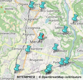 Mappa Viale Cornaggia Carlo, 23807 Merate LC, Italia (2.70308)