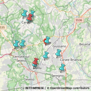 Mappa Via Pace, 22066 Mariano Comense CO, Italia (4.56167)