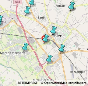 Mappa Via Bezzecca, 36016 Thiene VI, Italia (2.7425)