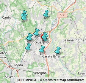 Mappa Via Alcide de Gasperi, 20833 Giussano MB, Italia (2.86273)