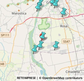 Mappa Via Lazzaretto, 36056 Tezze sul Brenta VI, Italia (5.89933)