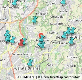 Mappa Via Ferrante Brioschi, 20842 Besana in Brianza MB, Italia (2.44722)