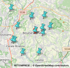 Mappa Via delle Rose, 20842 Besana In Brianza MB, Italia (3.87583)