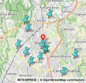 Mappa Piazza attilio lombardi, 20833 Giussano MB, Italia (2.0525)