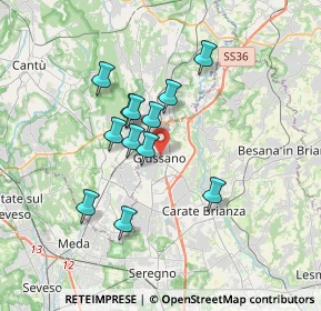 Mappa P.za Lombardi, 20833 Giussano MB, Italia (2.82083)