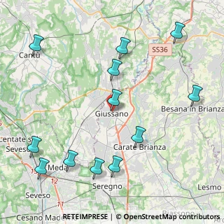 Mappa Piazza attilio lombardi, 20833 Giussano MB, Italia (5.08167)