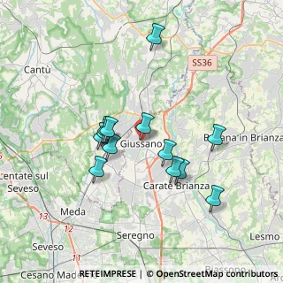 Mappa Piazza attilio lombardi, 20833 Giussano MB, Italia (3.10923)