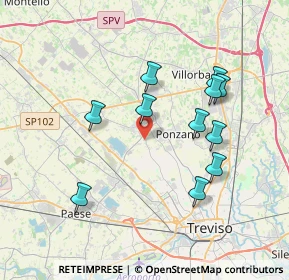 Mappa Via Colombera, 31050 Ponzano Veneto TV, Italia (3.52909)