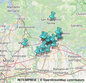 Mappa Via G. Galilei, 24030 Ponte San Pietro BG, Italia (7.93375)