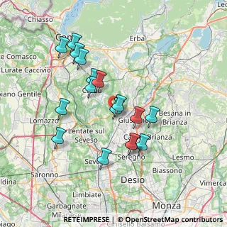 Mappa Via per Arosio, 22066 Mariano Comense CO, Italia (6.68118)