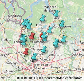 Mappa Via delle Azalee, 20836 Briosco MB, Italia (12.7325)