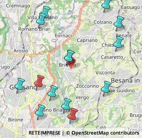 Mappa Via delle Azalee, 20836 Briosco MB, Italia (2.445)