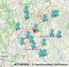 Mappa Via delle Azalee, 20836 Briosco MB, Italia (3.91125)