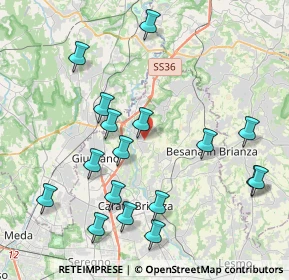 Mappa Via delle Azalee, 20836 Briosco MB, Italia (4.44824)