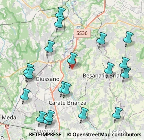 Mappa Via delle Azalee, 20836 Briosco MB, Italia (4.9495)