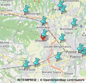 Mappa Via delle Fosse, 24030 Mapello BG, Italia (2.63077)