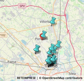 Mappa Via P. Biasini, 31050 Ponzano Veneto TV, Italia (3.945)