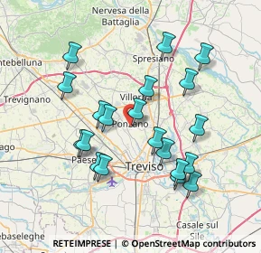 Mappa Via P. Biasini, 31050 Ponzano Veneto TV, Italia (7.0425)