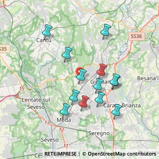 Mappa Vicolo Costone, 22066 Mariano Comense CO, Italia (3.52231)