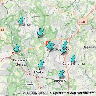 Mappa Vicolo Costone, 22066 Mariano Comense CO, Italia (3.69615)