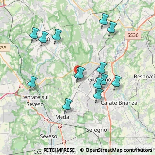 Mappa Vicolo Costone, 22066 Mariano Comense CO, Italia (3.85786)