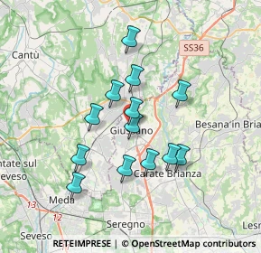 Mappa Piazza San Giacomo, 20833 Giussano MB, Italia (2.91769)