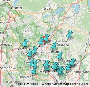 Mappa Piazza S. Giacomo, 20833 Giussano MB, Italia (8.8385)