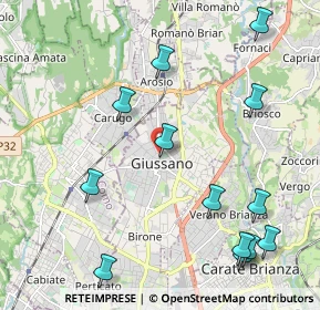 Mappa Via Vincenzo Monti, 20833 Giussano MB, Italia (2.54462)