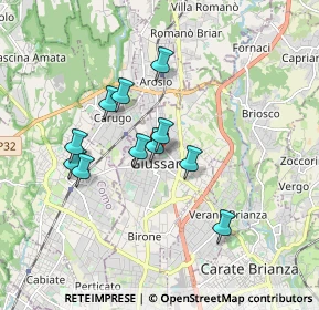 Mappa Piazza San Giacomo, 20833 Giussano MB, Italia (1.44455)