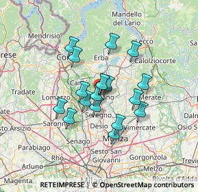 Mappa Via Vincenzo Monti, 20833 Giussano MB, Italia (9.95778)