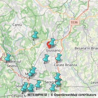 Mappa Via Gioacchino Rossini, 20833 Giussano MB, Italia (6.13133)
