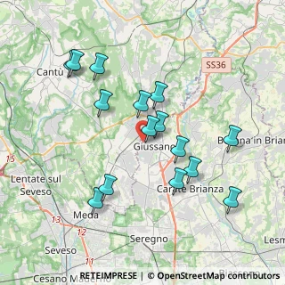 Mappa Via Gioacchino Rossini, 20833 Giussano MB, Italia (3.66933)