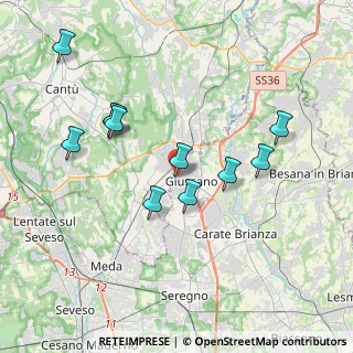 Mappa Via Gioacchino Rossini, 20833 Giussano MB, Italia (3.65091)