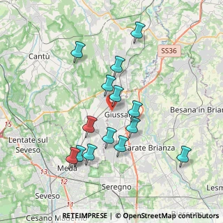 Mappa Via Gioacchino Rossini, 20833 Giussano MB, Italia (3.55429)