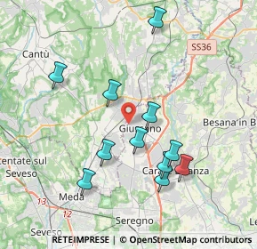 Mappa Via Gioacchino Rossini, 20833 Giussano MB, Italia (3.63364)