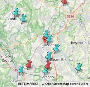 Mappa Via Gioacchino Rossini, 20833 Giussano MB, Italia (4.73714)