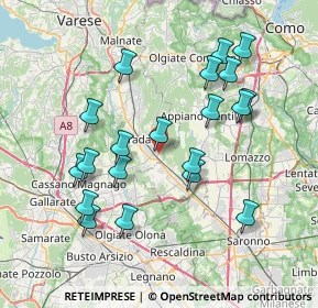Mappa Abbiate Guazzone, 21049 Tradate VA, Italia (7.556)
