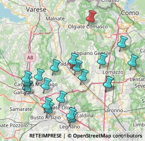 Mappa Abbiate Guazzone, 21049 Tradate VA, Italia (8.445)