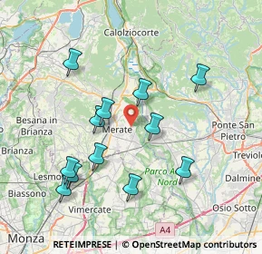 Mappa Via Benvenuto Cellini, 23807 Merate LC, Italia (7.43583)