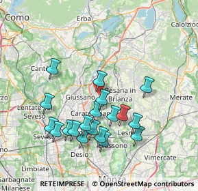 Mappa Via Col di Lana, 20836 Briosco MB, Italia (7.31579)