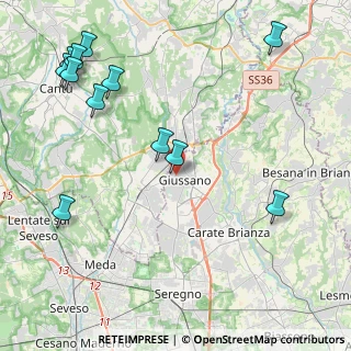 Mappa Via Fabio Filzi, 20833 Giussano MB, Italia (5.41167)