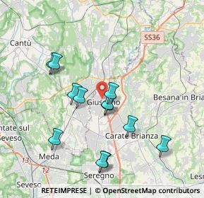 Mappa Via Silvio Pellico, 20833 Giussano MB, Italia (3.55667)
