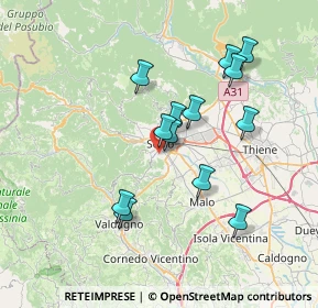 Mappa Via Borgosesia, 36015 Schio VI, Italia (6.46462)