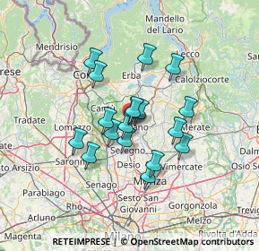 Mappa Via dei Bondi, 20833 Giussano MB, Italia (9.98333)