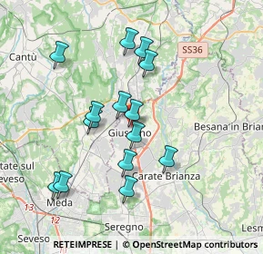 Mappa Via dei Bondi, 20833 Giussano MB, Italia (3.38143)